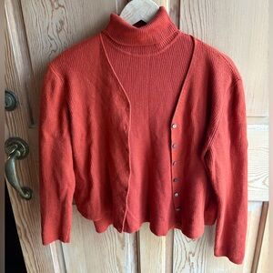 Lord & Taylor Merino Wool Knitwear Two-Piece Sweater Set size XL